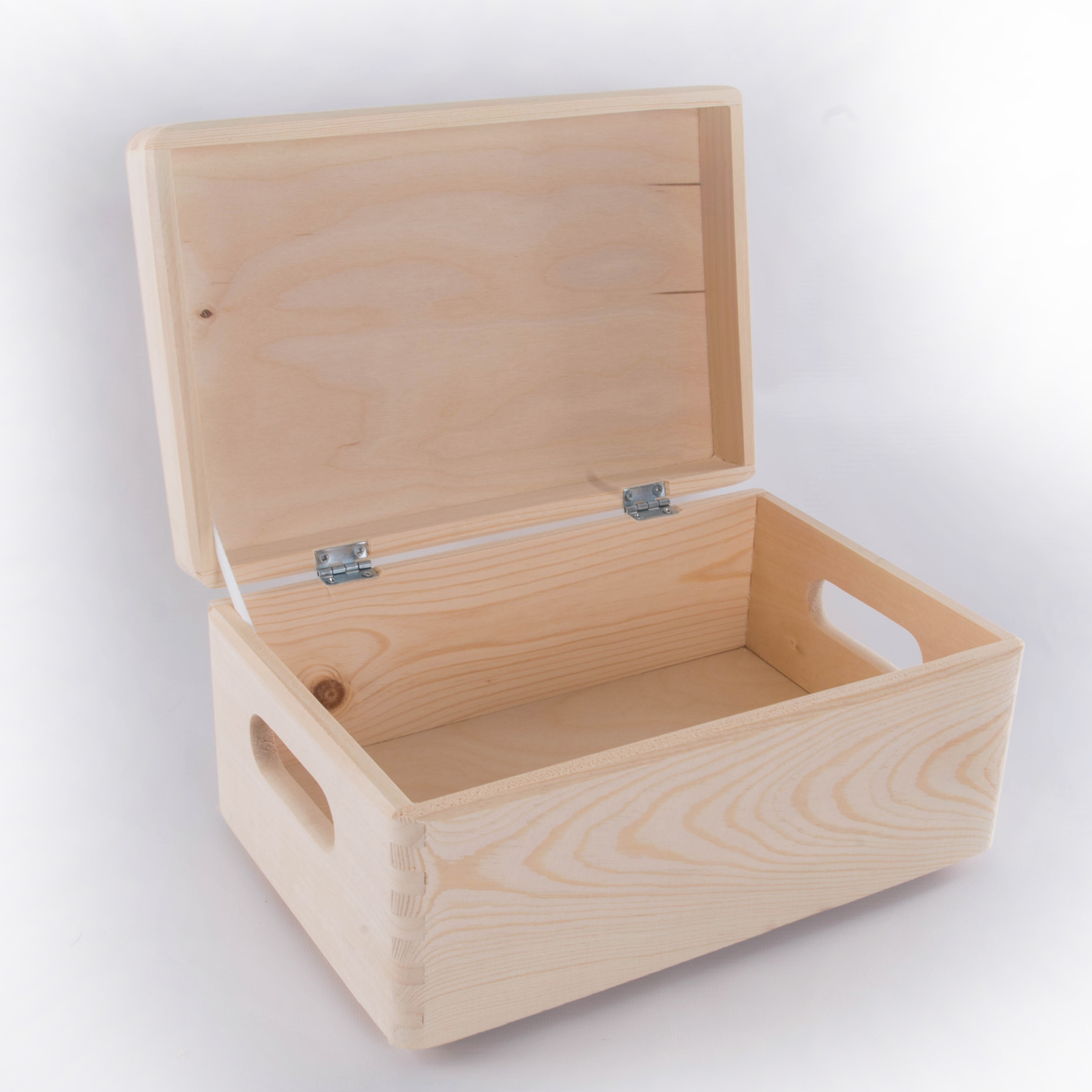 Large Wooden Storage Box With Lid And Handles/Pinewood Toy Chest